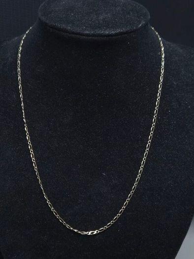 Vintage Hallmarked 9ct Solid Gold Fancy Link Chain Necklace 48cm