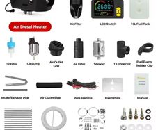 Diesel Heater 2KW 12V/24V Diesel Air Parking Heater with Bluetooth APP Control Upgraded LCD Switch Fast Heating for RV Car Truck