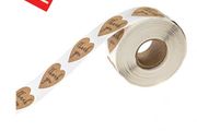 Roll of 500 heart-shaped thank you stickers