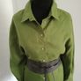 Linen oversize blouse green New size 12-14 Image 7