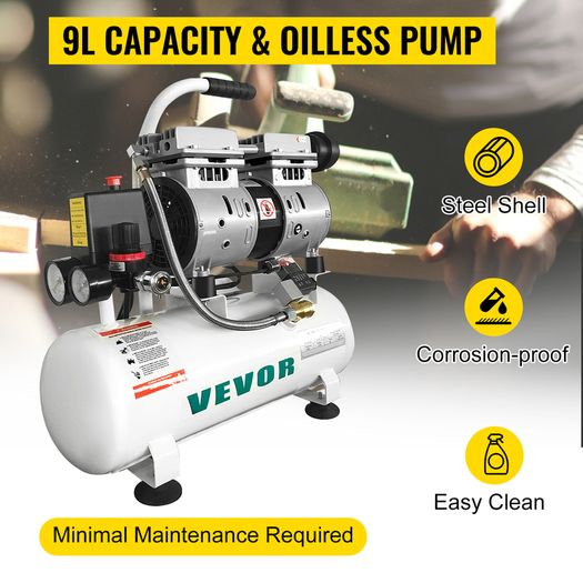 Silent Air Compressor 9/25/30L Portable Oil-free Air Compressor Pump Safe Solenoid Valve Workshop Repair Tire Inflation