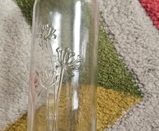 Decorative Embossed Floral Glass Bottle / Vase
