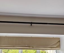 Black / Brass Cage Eyelet Curtain Pole
