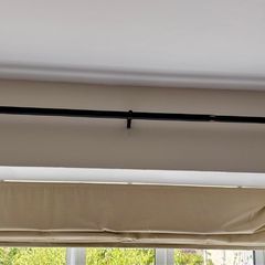 Black / Brass Cage Eyelet Curtain Pole