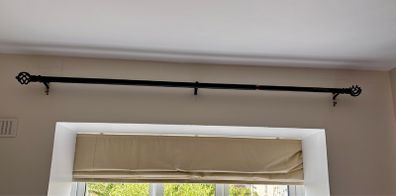 Black / Brass Cage Eyelet Curtain Pole