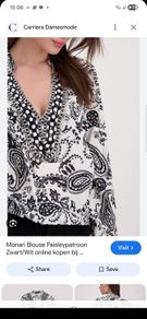 Monari Embellished Black/White Top Size 40 L
