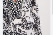 Monari Embellished Black/White Top Size 40 L