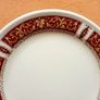 7 x Royal Doulton 'Steeelite' Plate 16,5 cm. Gold and Red Scroll Border Image 3