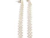 Newbridge Silverware Long Earrings with Clear Stones