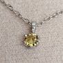 Natural Yellow Diamond 0.14ct GWLAB Certified S925 Rhodium-Plated Pendant Image 4
