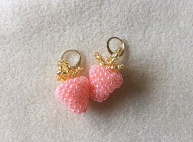 Handmade Lovely Beaded Strawberry Earrings