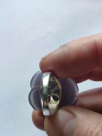 Lavender Jade Petal Sterling Silver Ring
