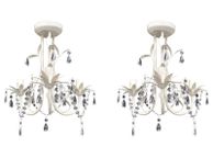 main image for ad Crystal Pendant Ceiling Lamp Chandeliers 2 pcs Elegant White