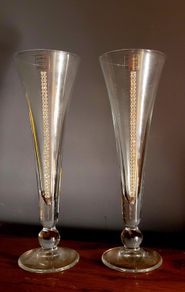 Swarovski crystal pair of champagne flutes