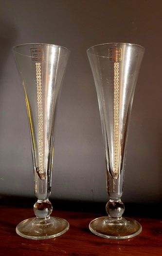 Swarovski crystal pair of champagne flutes