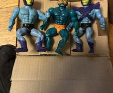 Vintage 80s Action Figure Lot MOTU Skeletor Merman, Rock Lords Granite, Super Naturals Hologram
