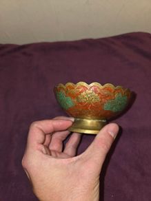 Vintage Brass and Enamel bowl