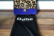 Dune Leopard Print Suede Clutch Bag