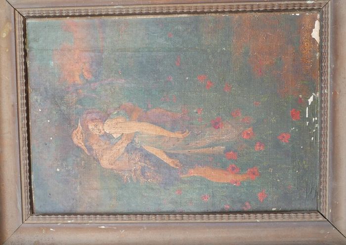 Antique Oil on Canvas with signature 16,4" x 12,4"