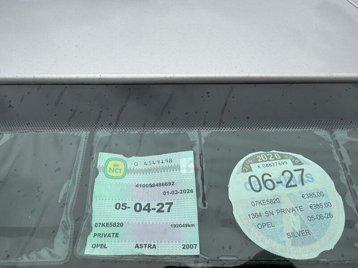 2007 Astra tax and test