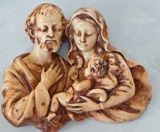 Large Holy Family, infant Jesus Italian marble wall plaque,devotional item,