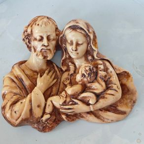 Large Holy Family, infant Jesus Italian marble wall plaque,devotional item,