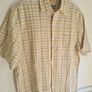 mens TIMBERLAND short sleeve shirt yellow check pattern Size Large  Cotton/Linen blend Image 3