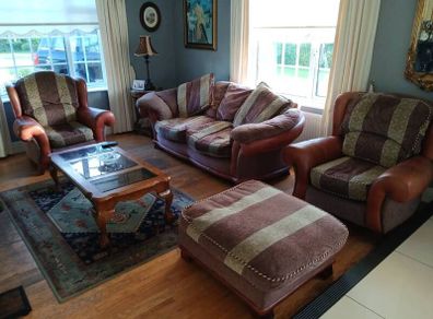 3 piece suite with footstool