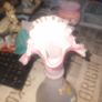 A Beautiful Genuine Pink Victorian Ewer and 2 Vases Floral Design Image 3
