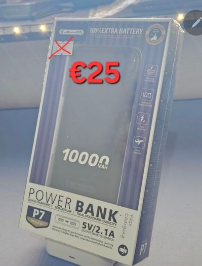 Latest Power Bank Led Display Jellico P7 Dual Port 10000 mAh Black.