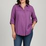 C&A Canda Shirt Women's Purple pink adjustable sleeves size 46/18 Image 2