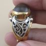 Natural Sulemani Eye Agate Gemstone Ring Antique Brass Silver Design# 169 Image 10