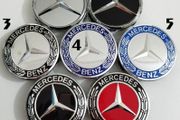 4PCS 75MM Mercedes Blue Silver Chrome Silver Red Black Car Alloy Wheel Center Wheel Hub Caps A B C CLA CLS G M R W202