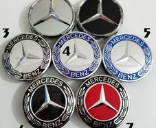4PCS 75MM Mercedes Blue Silver Chrome Silver Red Black Car Alloy Wheel Center Wheel Hub Caps A B C CLA CLS G M R W202