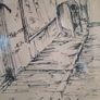 Antique Pen and Ink Drawing.Apollo Gallery,. c.1910 "Rue sous Le Font Quebec" Image 4