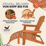 Adirondack Wooden Sun Lounger Solid Acacia Wood  Weatherproof Foldable Image 4
