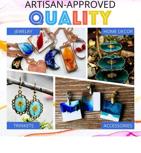 Epoxy Resin Kit - Crystal Clear Resin & Hardener Casting Resin for Jewelry Crafts & Art Resin - Food Safe, Self Leveling with High Gloss, UV & Heat Resistant, No Bubble & Yellowing 1L (FREE POSTAGE)