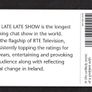 1999 Ireland 20 unit the end of Gay Byrne presenting the long running Irish "Late Late Show" first broadcast on RTE in the year 1962  (ODS3) Call Card Used Image 4