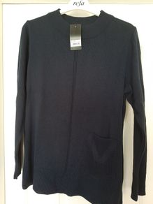 Ladies Navy Crew Neck Jumper Brand New