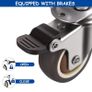4 Heavy Duty 50mm Furniture Castors with Brakes Image 3