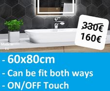 LED Bathroom Mirror 60x80cm Touch Switch 7000K Bright