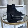 Ladies Black Block Heeled Faux Suede Ankle Boots from River Island. Size UK 6 / EU 39 Image 4