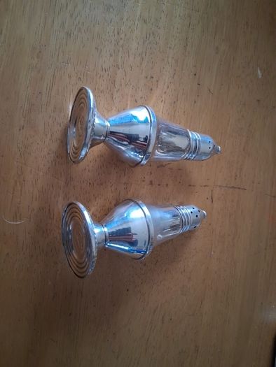 Sterling Silver Salt Pepper Set glass liners