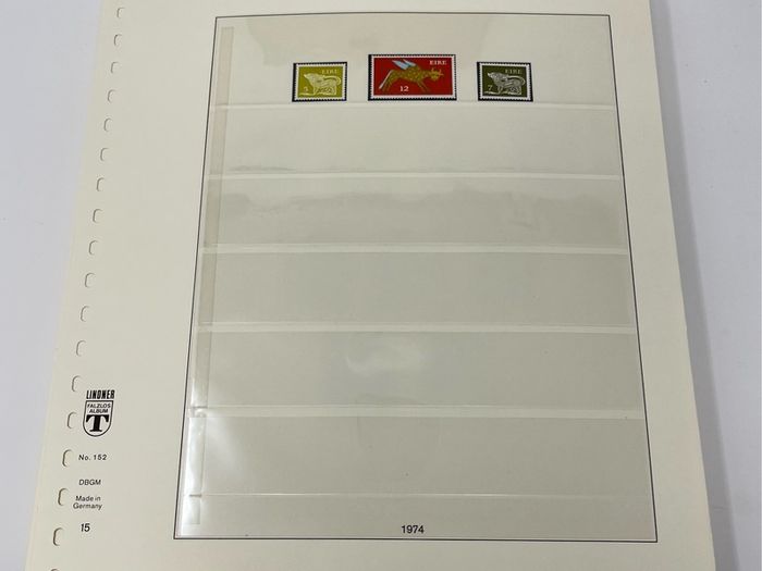 1972-91 Ireland Mint Never Hinged Stamp Collection in Lindner Album. Contained on 56 Lindner Album Pages. 58 Images.
