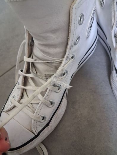 white leather converse
