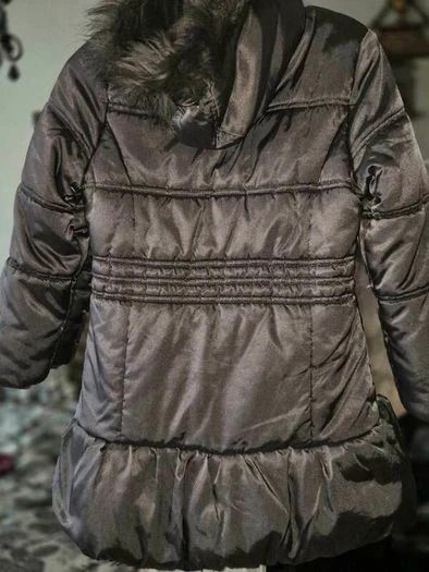 Monsoon Girls Metallic Bronze Tiered Winter Coat, Age 11/12