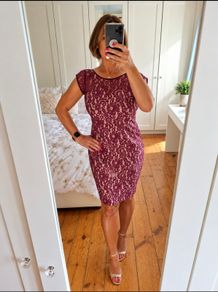 Burgundy lace dress size 14