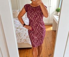 Burgundy lace dress size 14