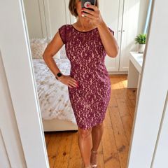 Burgundy lace dress size 14