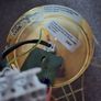 gold ceiling light fixture with bulb Image 4